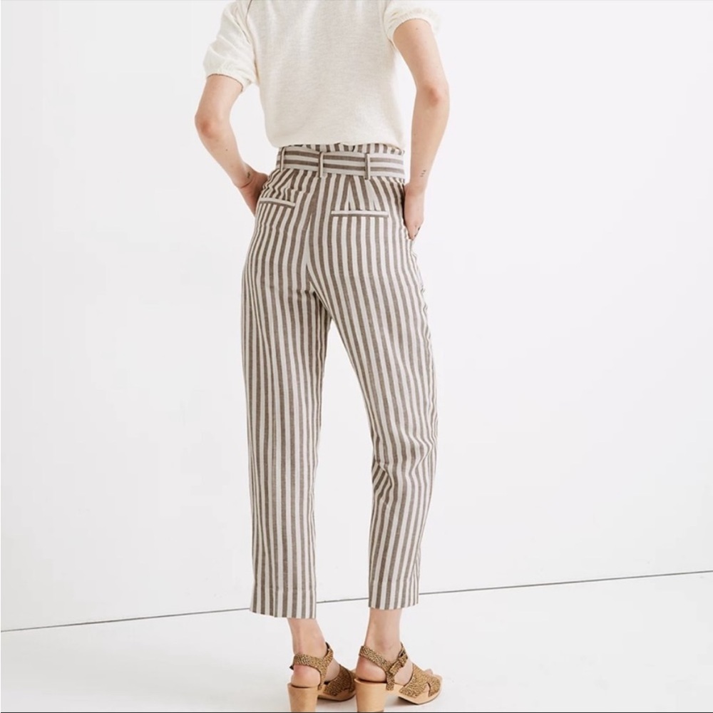 Madewell High-Rise Paper Bag Linen Blend Pant, 12 - Picture 7 of 13
